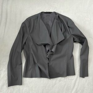 ZARA BASIC collection. Gray pleather blazer. Size XL.